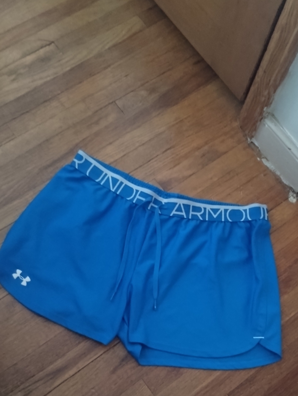Under Armour Women’s Royal Blue Athletic Shorts with Logo Waistband